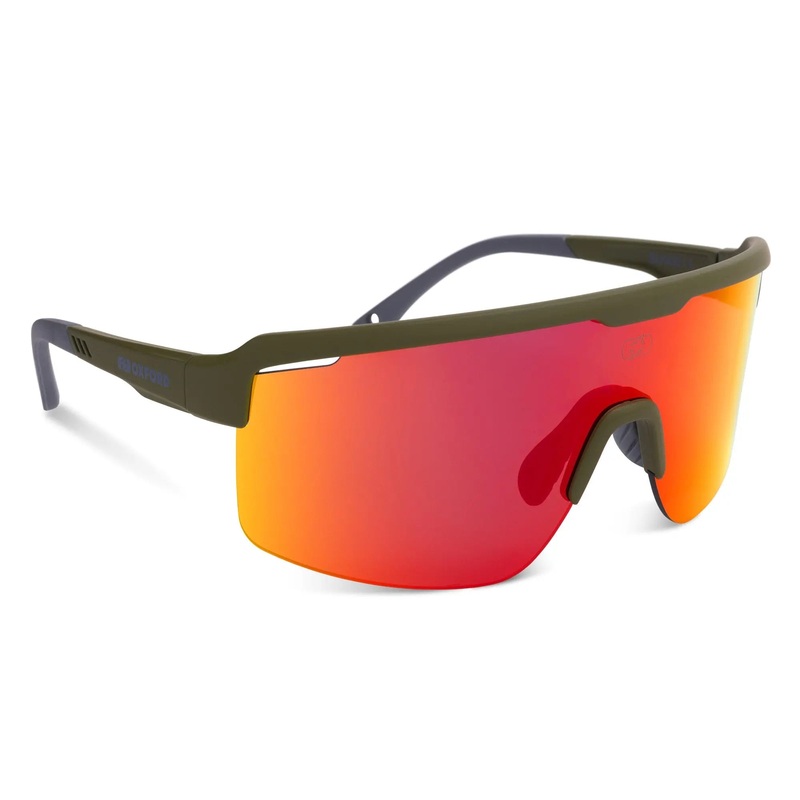 Oxford Pave Sunglasses Green Frame Orange Mirror Lens