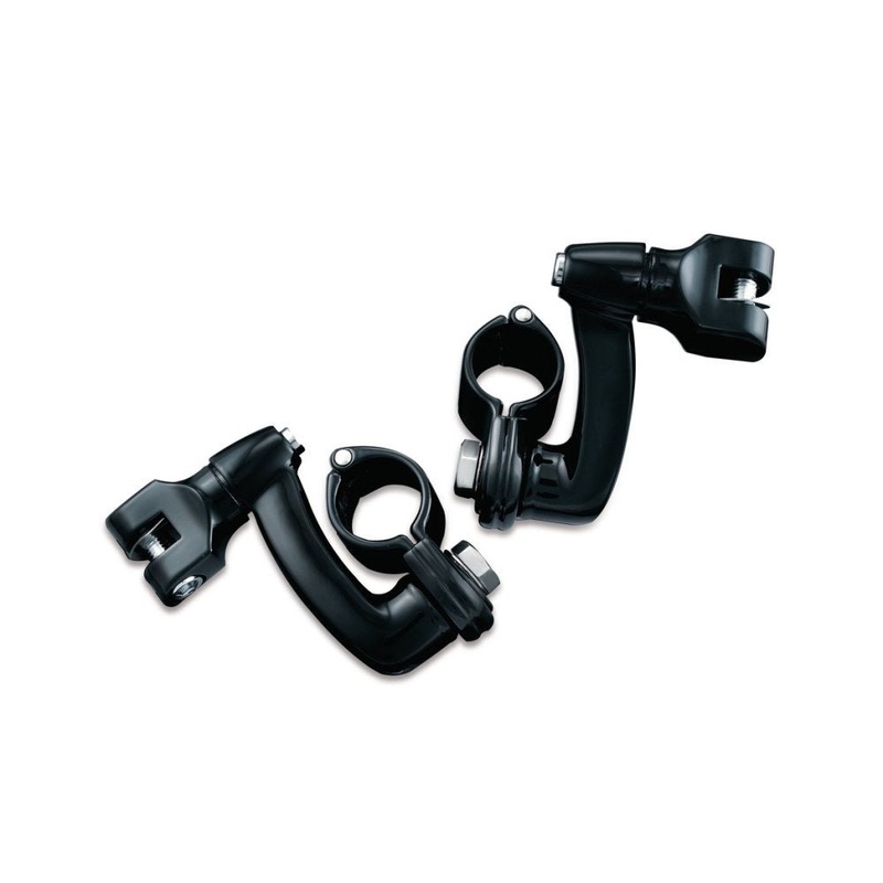 3-1/4in. Longhorn Offset Footpeg Mounts: 1-1/4in. Magnum Quick Clamps – Black.