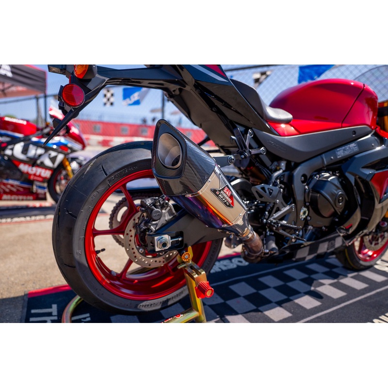 GSX-R1000 2017-25 R-11Sq Stainless Slip-On Exhaust, w/ Blued Titanium Muffler