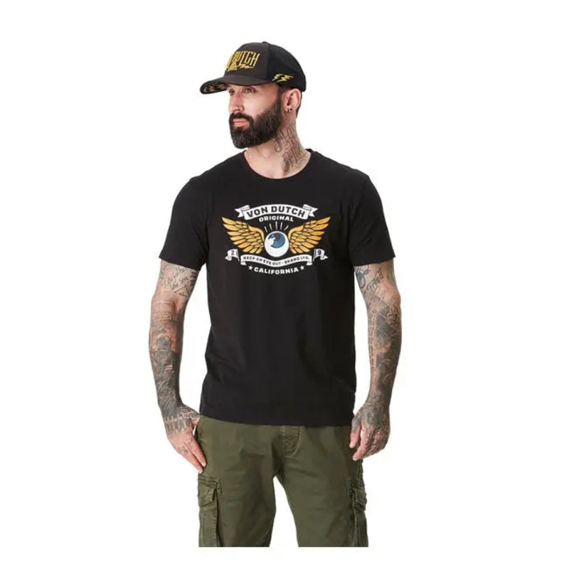 Von Dutch Wings Noir T-Shirt Black
