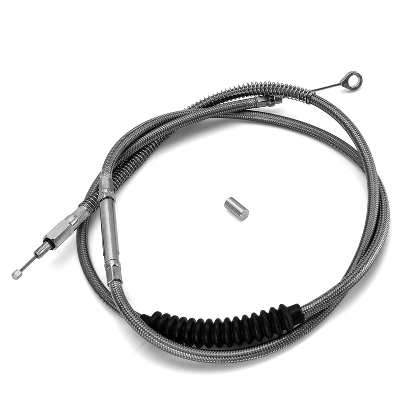72 11/16″ Extended Length Black Stainless Steel Clutch Cable for 2006-2017 Harley Dyna Softail