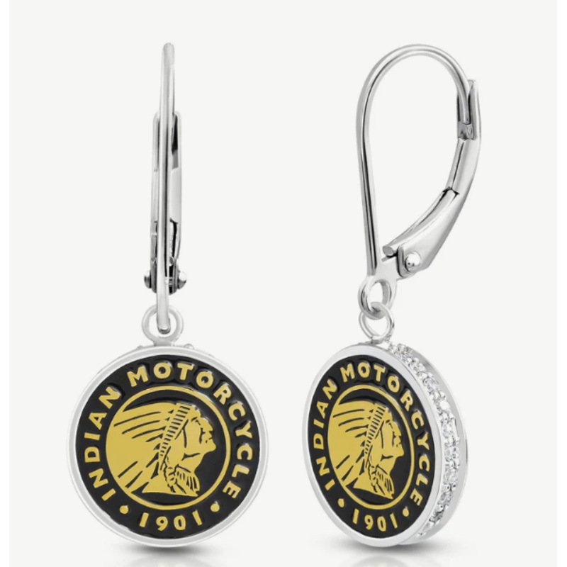 Roundel Headdress Gold & Bling Drop Earrings