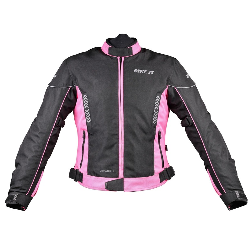 Bike It ‘Insignia’ Ladies Motorcycle Jacket (Pink) – Size 10 / Medium