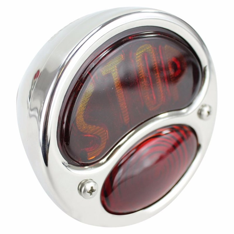 Ford “Stop” Duolamp Model A Stainless Steel Tail Light