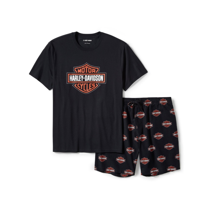Genuine Harley-Davidson Men’s Bar & Shield Print Pajama Shorts Set 96473-25VM