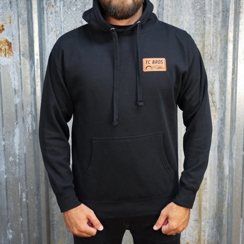 Badge Hoodie – Black/Orange