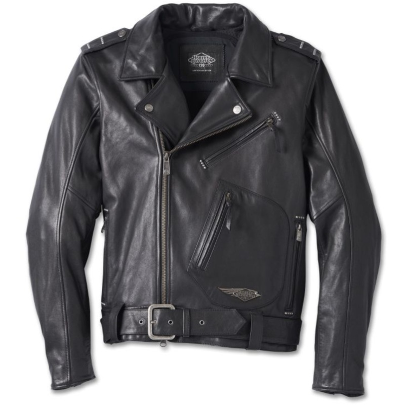 Genuine Harley-DavidsonMen’s 120th Anniversary Cycle Champ Leather Biker Jacket 97023-23EM