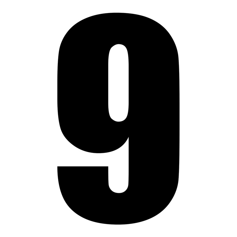 Whites Race Number – Black #9 (10 Pack)