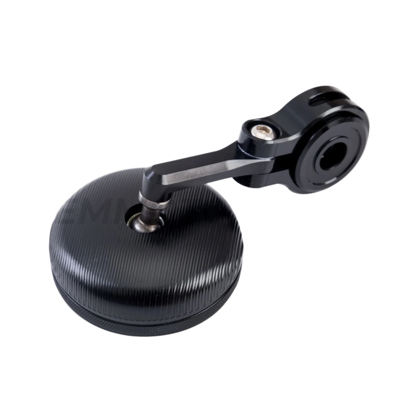 Pair of Black Round Handlebar End Mirrors 22 mm CNC