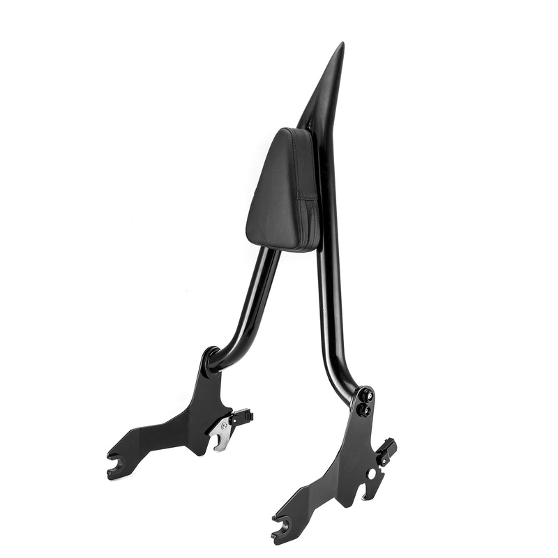 2018-2025 Harley Softail Fat Bob FXFB FXFBS Gloss Black 24″ Quick Release Passenger Backrest Sissy Bar