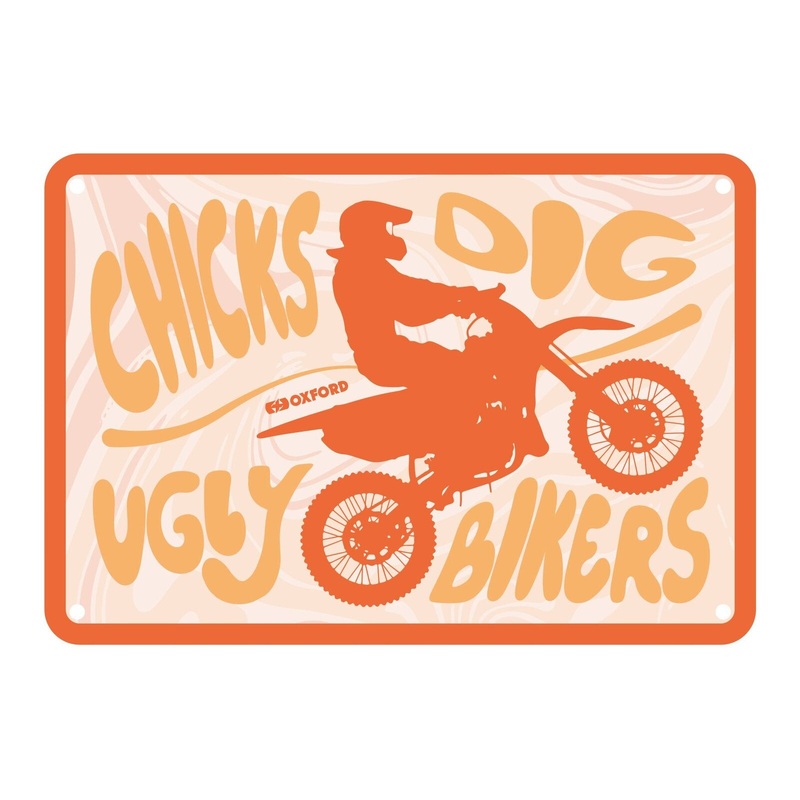 Oxford Garage Metal Sign: “Chicks Dig Ugly Bikers”