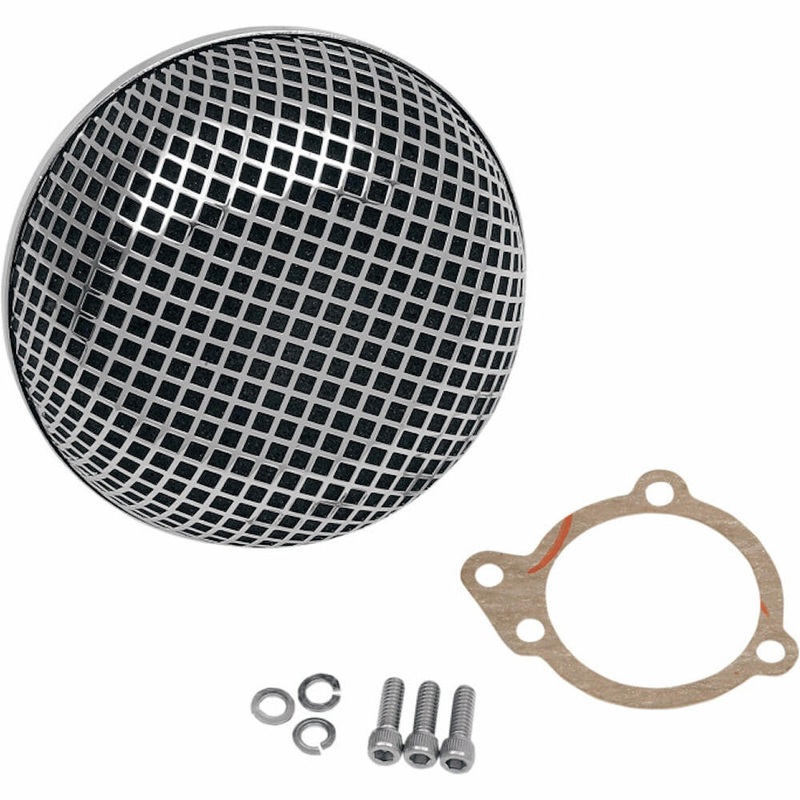 Retro Mesh Air Cleaner – S&S Super E/G Carbs – Chrome