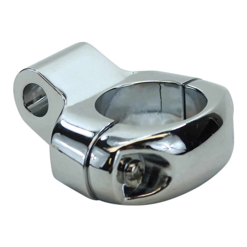 Custom Mirror Clamp for 1″ handlebars and 5/16″ mirrors – Chrome