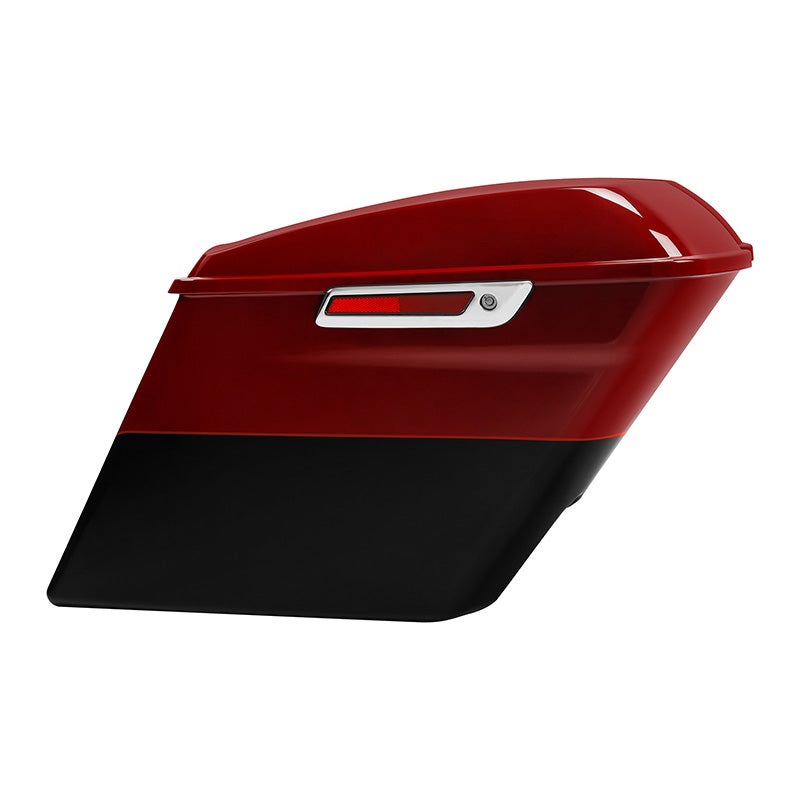 HR3 Billiard Red / Vivid Black 5″ Stretched Extended Saddlebags For Harley Touring 2014-2023