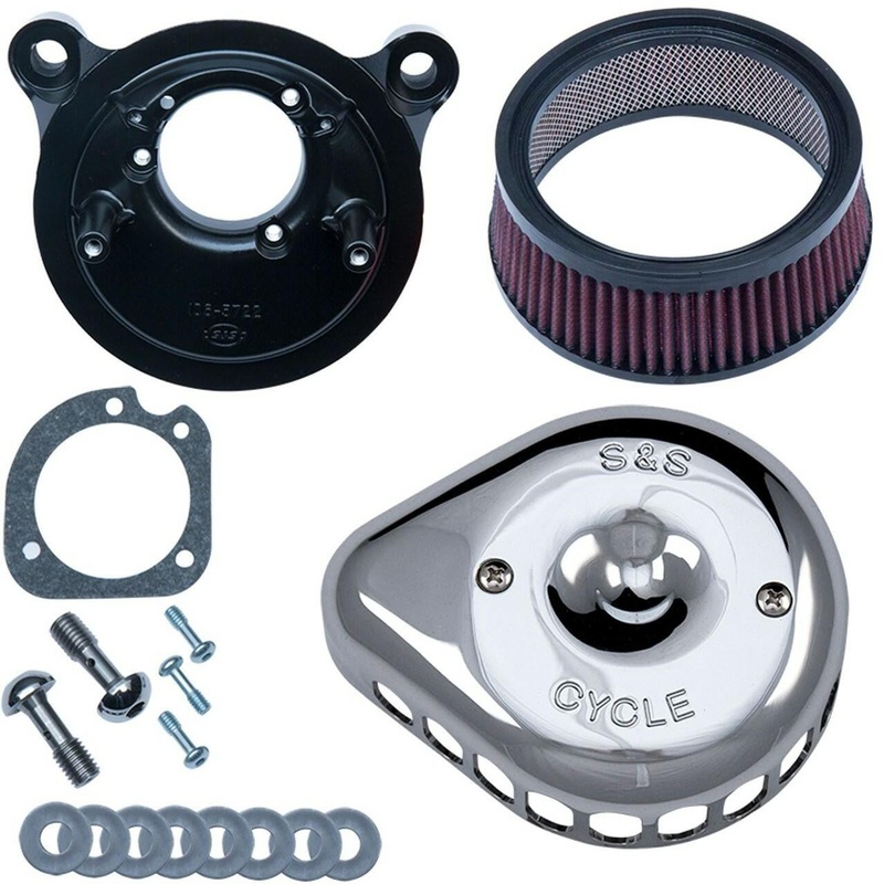 S&S Cycle – Mini Teardrop Stealth Air Cleaner Kit For Harley EFI Big Twin 2001-2017 – Chrome