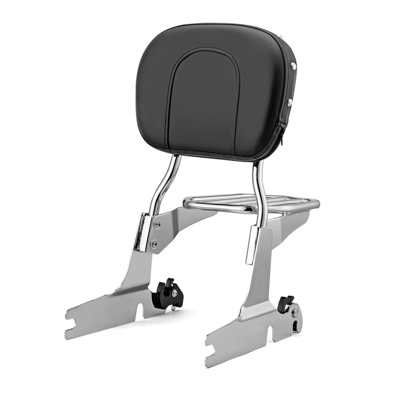 Harley Heritage Softail Springer Backrest Sissy Bar Bolt On Rack Large Pad