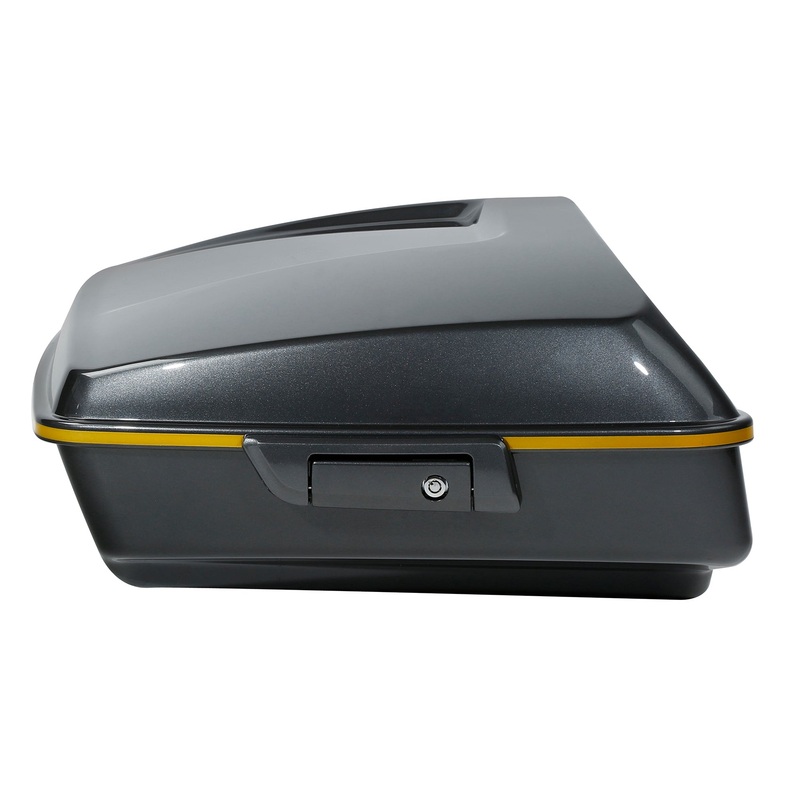 HR3 Gold / Black Geometric Shape Fade 10.7″ Chopped Style Tour Pack Luggage For 14-24 Harley Touring