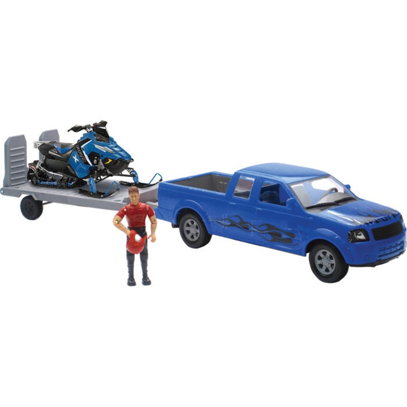New Ray Toys – Pick-Up and trailer with Polaris Pro800 Snowmobile 1:18 Scale