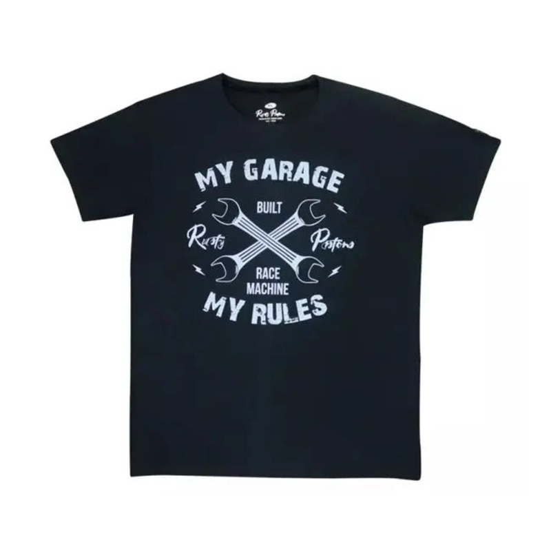 Rusty Pistons Garage T-Shirt Black