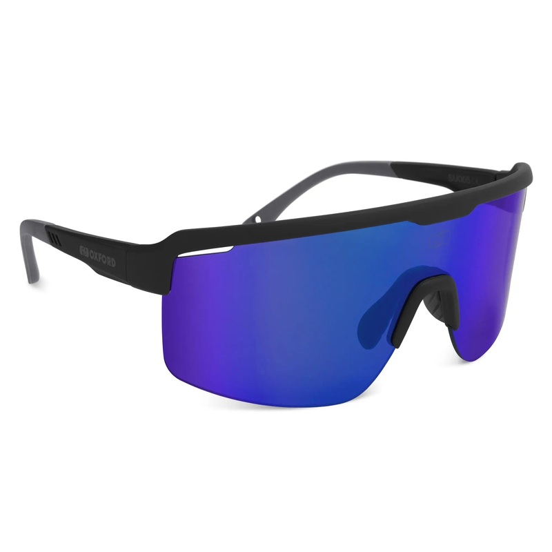 Oxford Pave Sunglasses Black Frame Blue Mirror Lens