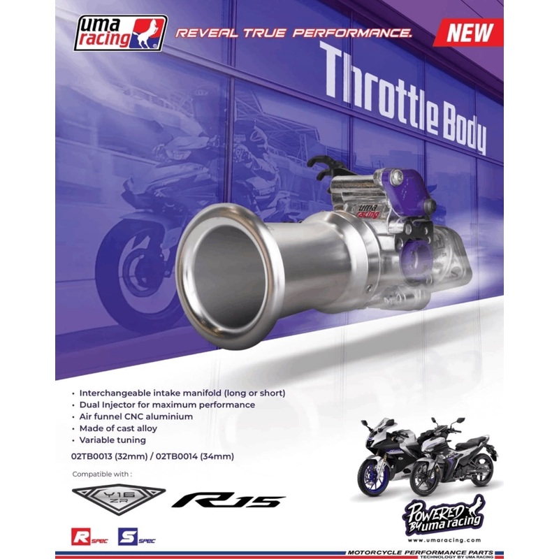 UMA RACING THROTTLE BODY R15 ( 02TB0013 32MM )