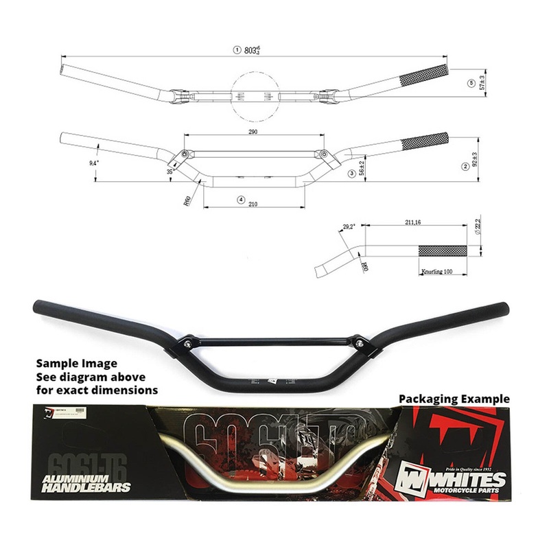 Whites Handlebar 7/8 (22.2mm) AL6061 Black YZ/WR125/250/450 ’04