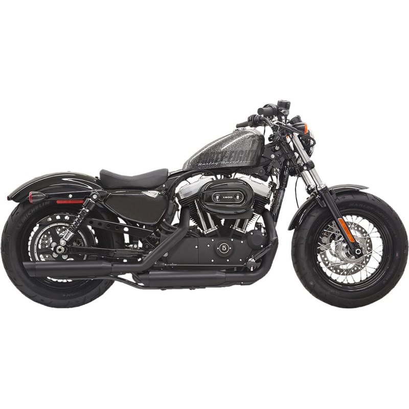 3″ Series Slash Cut Ends Caps, Black – 14-17 Sportster