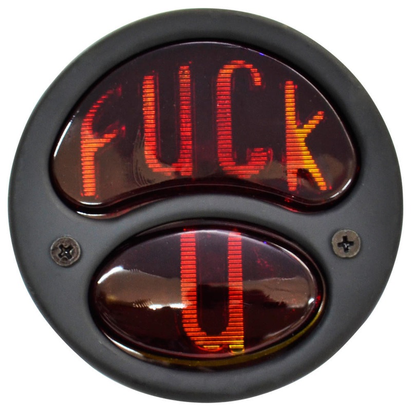 “Fuck You”  Duo Lamp Model A Motorcycle Tail Light – Black
