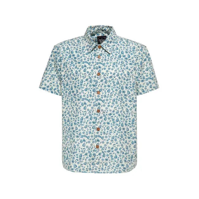 King Kerosin Vintage Sea Pattern T-Shirt Off-White