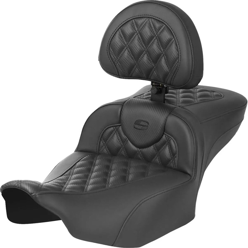 Saddlemen Roadsofa Extended Reach Black Stitching / Lattice Stitched Seat With Backrest Black