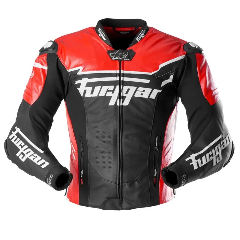 Furygan Sirius Leather Jacket Black / Red / White