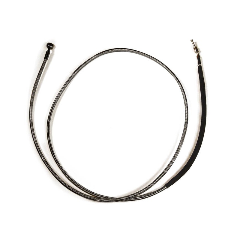 64in. Hydraulic Clutch Line with 10mm x 90 Degree Banjo – Black Pearl. Fits Touring & Softail 2017up Models with the Original H-D Hydraulic Clutch.