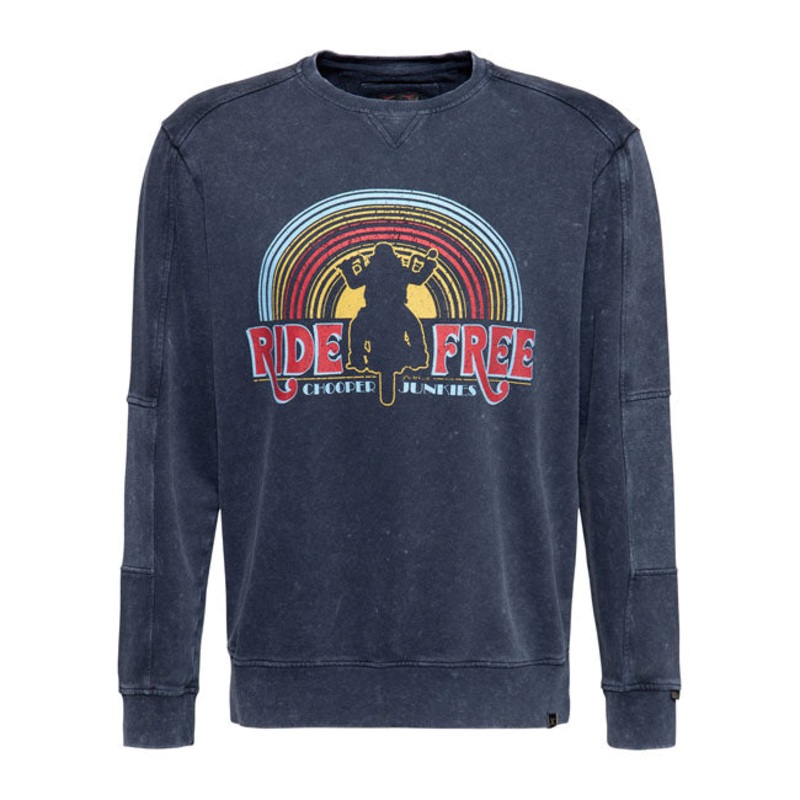 King Kerosin Chopper Sun Long Sleeves Sweatshirts Dark Blue
