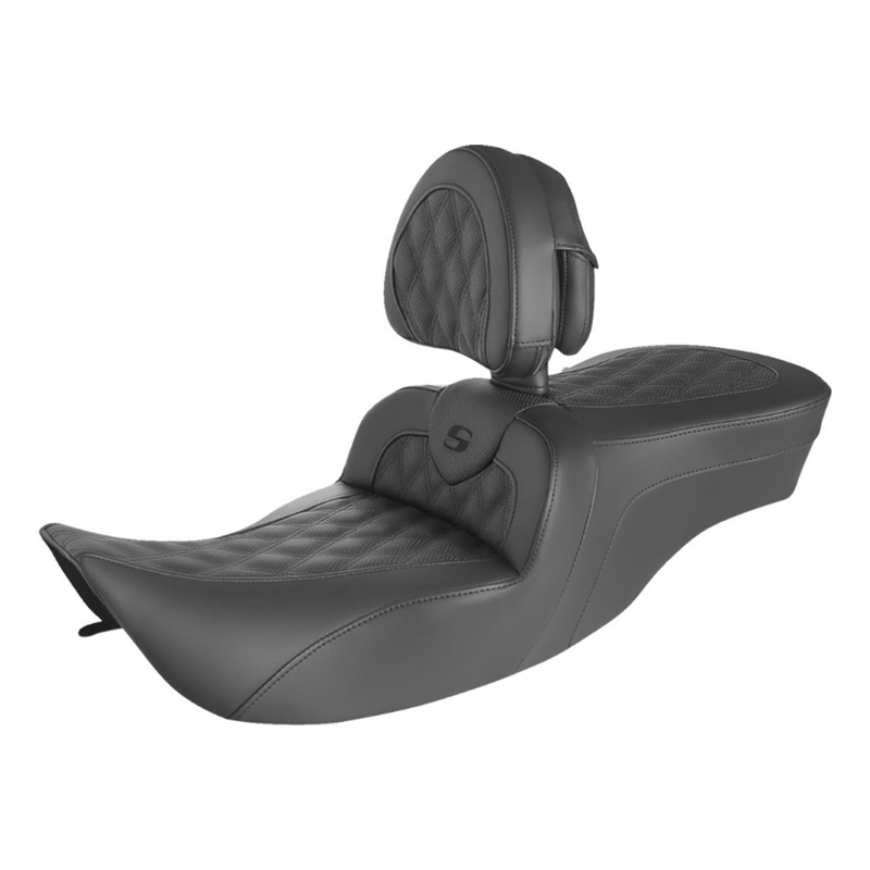 SADDLEMEN – Roadsofa Lattice Stitch Seat – Full Lattice Stitch – with Backrest – FLH ’97-’07