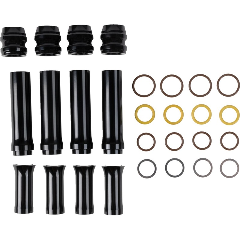 10-Gauge Pushrod Tube Covers, All Black – 99-17 Twin Cam