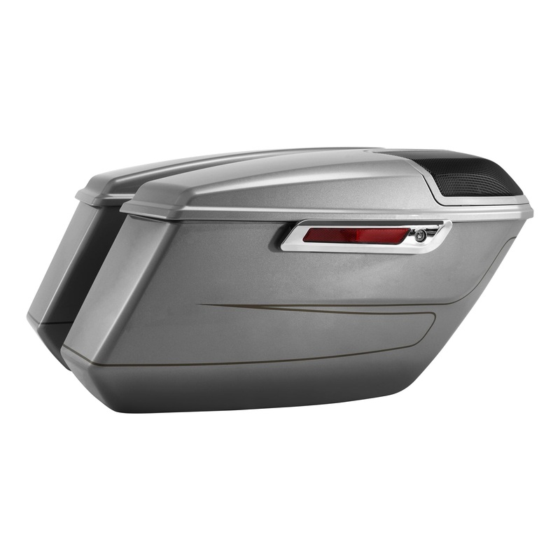 HR3 Dark Platinum Pinstripe Regular Saddlebags with 6*9″ Speaker Cutouts for 2023+ HD Touring
