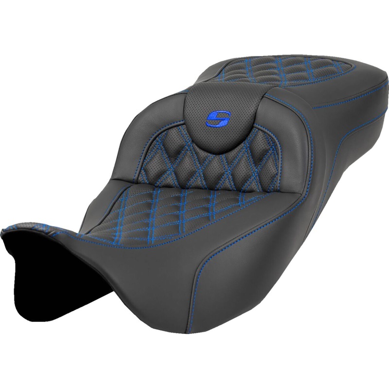 Roadsofa LS Extended Reach Seat, Blue Stitch – 08-23 Touring