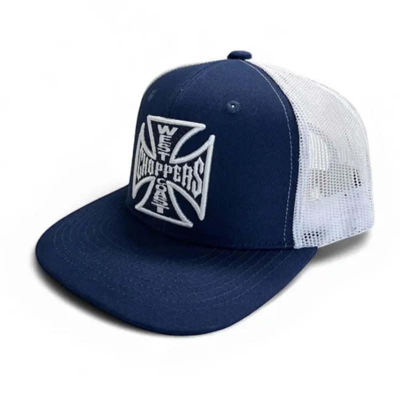 West Coast Choppers OG Cross Flatbill Cap Navy / White