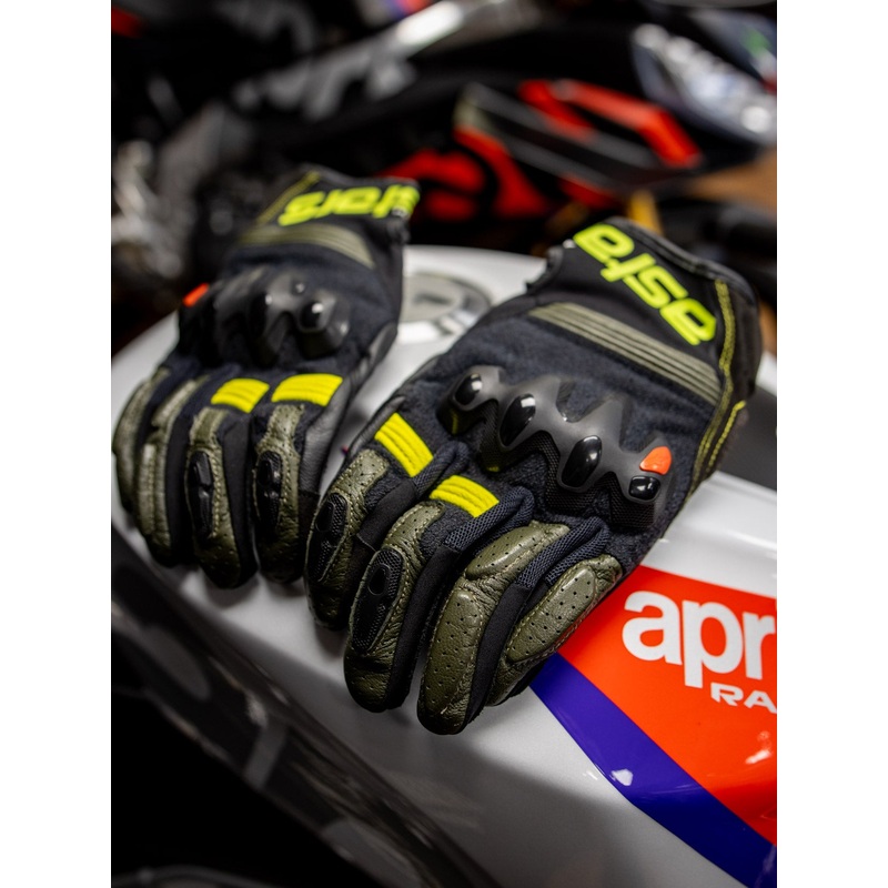 Alpinestars Halo Leather Gloves Forest Black Yell Fluo 3504822