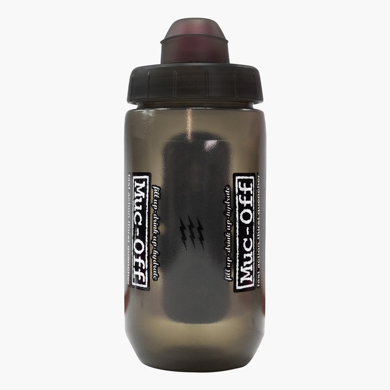 Muc-Off x Fidlock Twist Bottle 450ml – Smoked + Bike Base