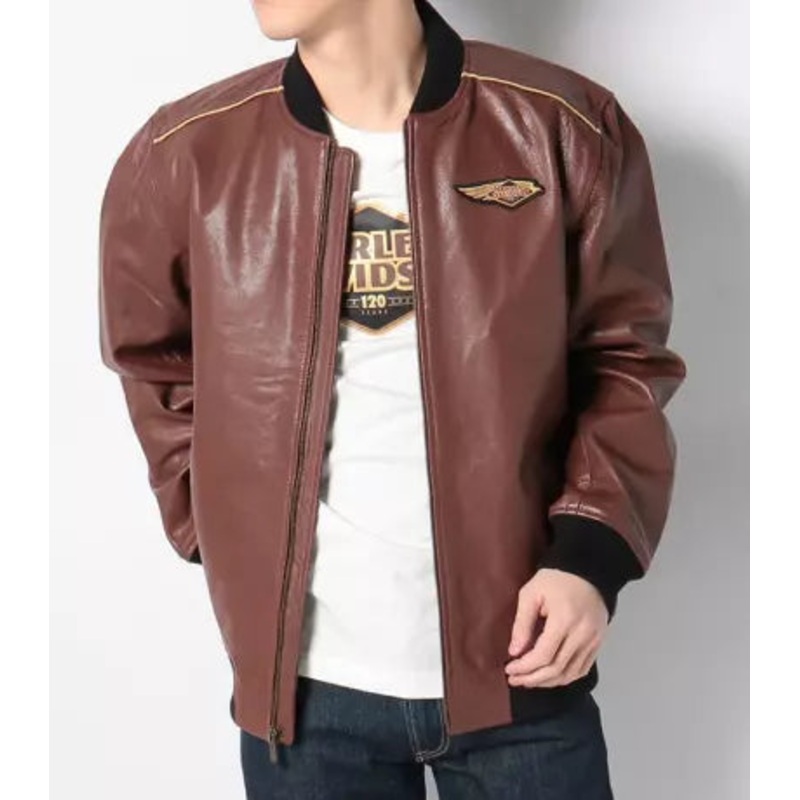 Genuine Harley-Davidson Blouson Leather Jacket 120th Anniversary dark red 9703523VM