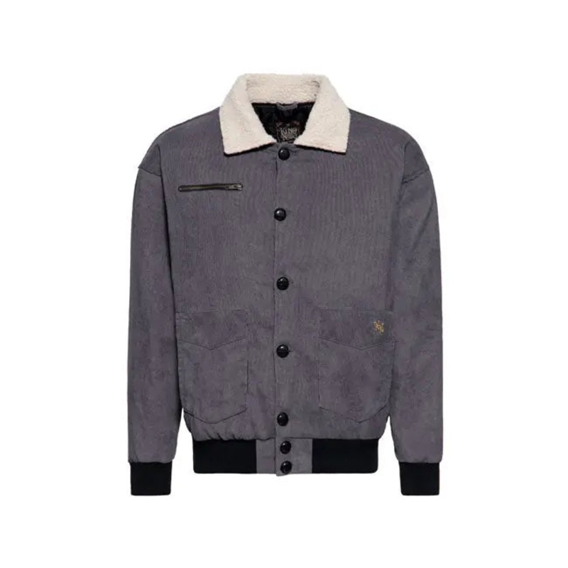 King Kerosin KK Corduroy Textile Jacket Steel Grey