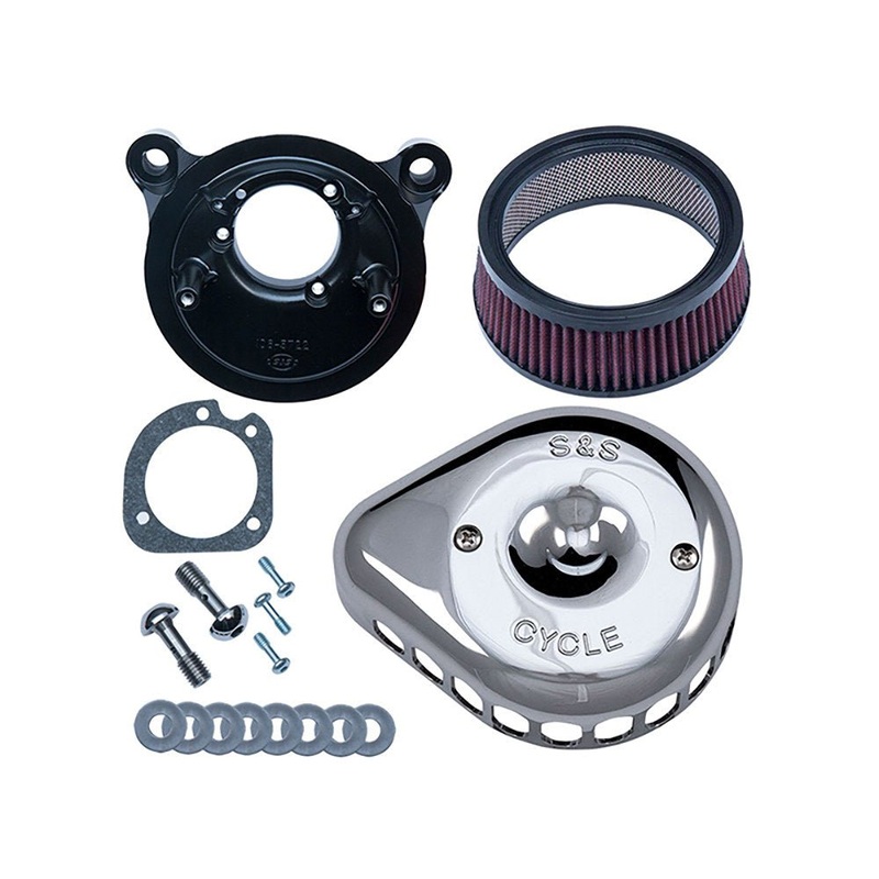 Mini Teardrop Air Cleaner Kit – Chrome. Fits Sportster 1991-2006 with CV Carburettor.
