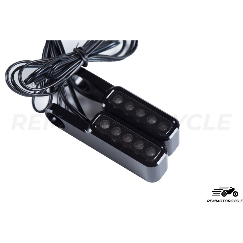 Motorcycle Turn Signal Lights Aluminum Handlebar Black Approved
