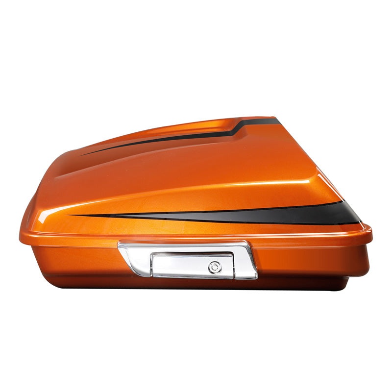 HR3 Scorched Orange / Black Denim 5.5″ Razor Style Tour Pack Luggage For 14-24 Harley Touring