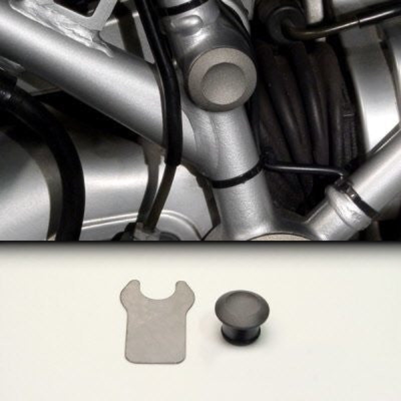 BMW R1200-GS R1200-GSA Machined Aluminum ZPlug: Small Right Rear Frame Junction