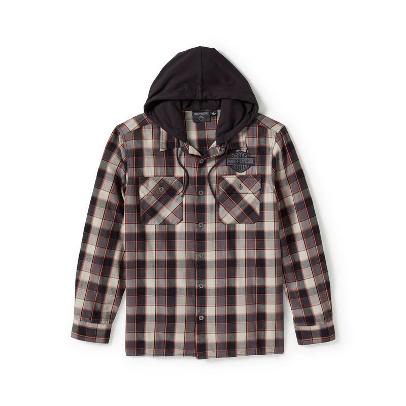 Genuine Harley-Davidson Men’s Metal Bound Hooded Shirt 96392-25VM