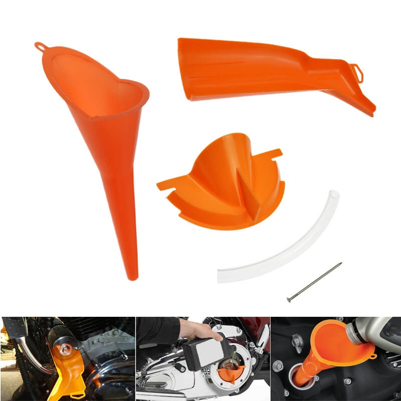 9 Crankcase Oil Fill Drip Free Funnel Oil Filter Kits for Harley Orange | Mactions