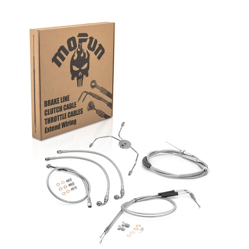 1996-2006 Harley Touring Road Glide/Road King Extended Length Non-ABS Hydraulic Front Brake Line, Throttle and Idle Cable and Clutch Cable Kit (for 16″-18″ Handlebar Non-ABS)
