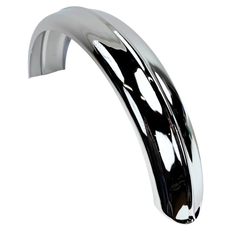 5″ Wide Raw Steel Ribbed Bobber Fender – Chrome